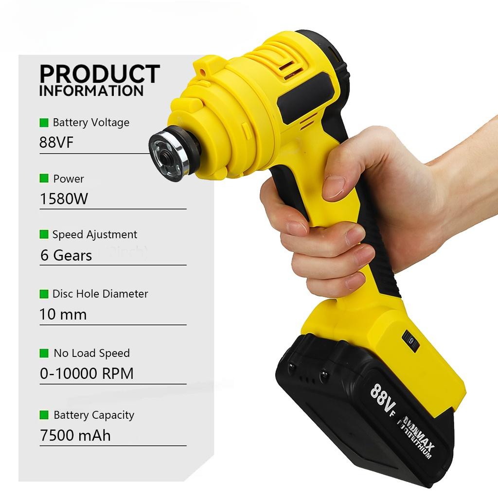 Электрическая мини-угловая шлифмашина с регулируемой скоростью, литий-ионным аккумулятором, режущий электроинструмент для аккумулятора 18 В, 10000 об/мин, 88 ВФ, 1580 Вт
