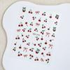 Fashion Red Cherry Rowknot 3D Nail Sticker Self-Adhesive Nail Art Decoration Sticker For Women Manicure Diy Decals Decoration