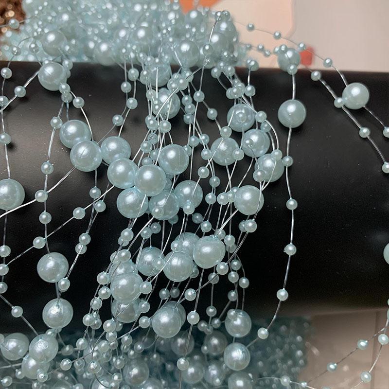 Цепочка из бусин с имитацией жемчуга и цветными кисточками для создания свадебных аксессуаров для волос и букетов для рук своими руками