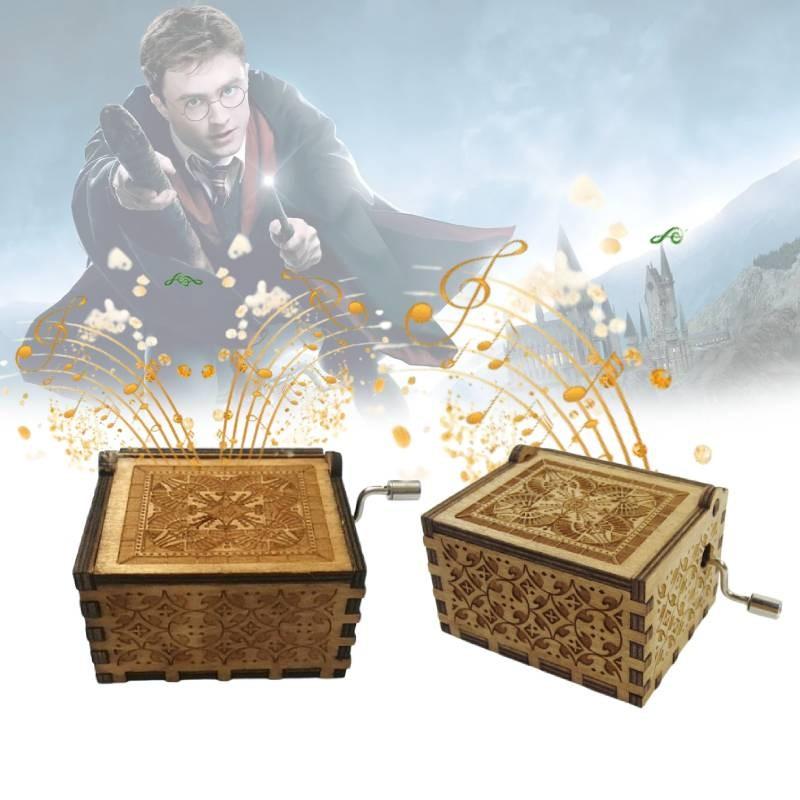 Harry Potter And The Sorcerers Stone Wooden Music Box With Carving For Gift Giving Special Characters Included