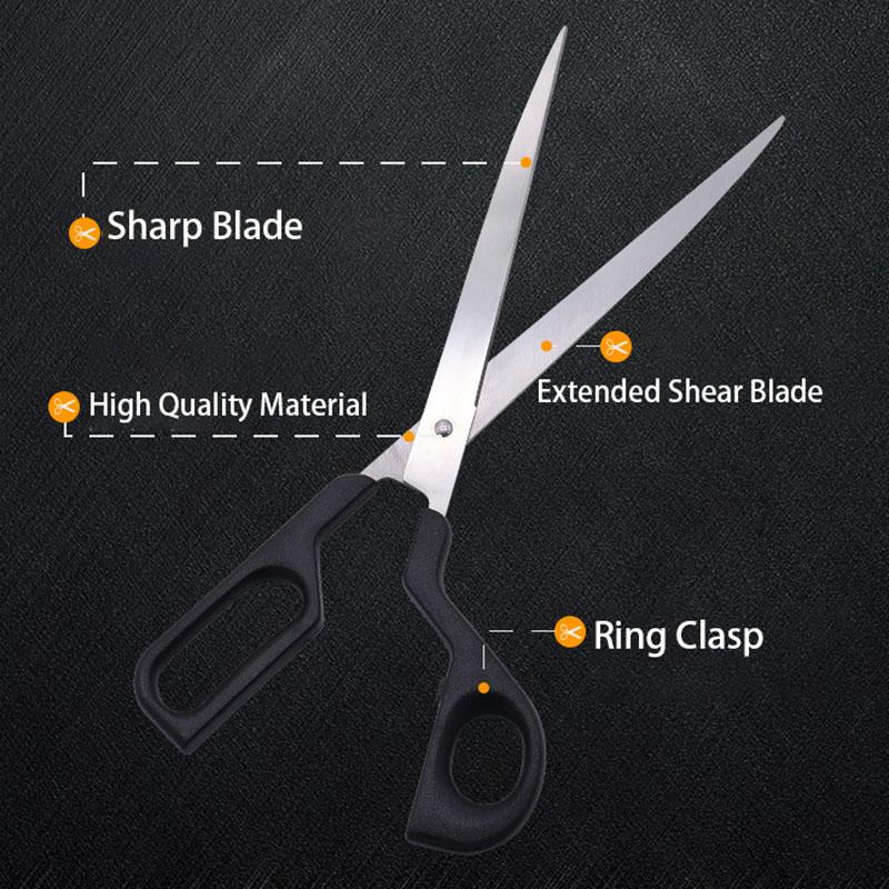 13.5 Inch Stainless Steel Extended Shear Tailor Scissors Household DIY Clothing Tool ABS Handle Fabric Sewing Dressmaker