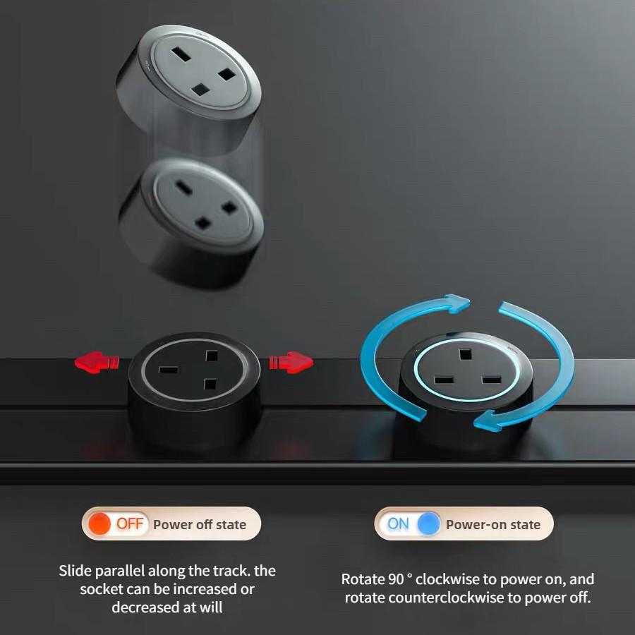 8000 Вт Передвижная трековая розетка Адаптер вилки для бытовой кухонной техники Стандартная настенная розетка с USB