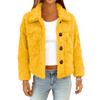 Women's Fashionable Solid Color Long Sleeved Pocket Plush Warm And Loose Casual Short Jacket