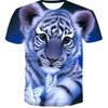Уличная одежда 3D Животное Тигр Принт Футболки Забавный Хип-хоп Мужской Повседневный Летний Топ