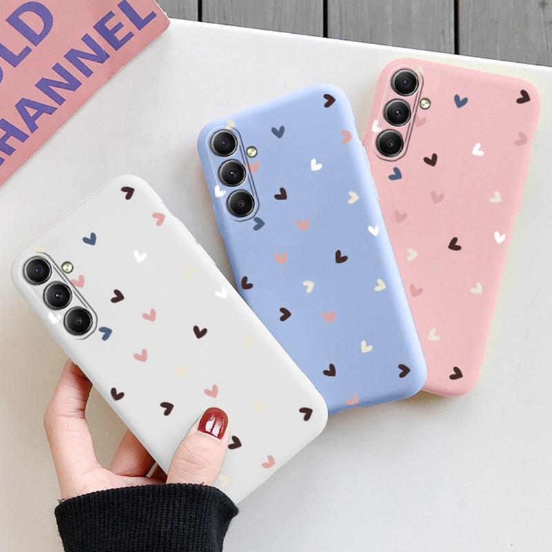 Мягкий силиконовый чехол с рисунком в виде сердца для Samsung A55 M35 S24 Xiaomi Redmi Note 13 Pro 13C iPhone Huawei Honor Realme Camera Защитный противоударный чехол