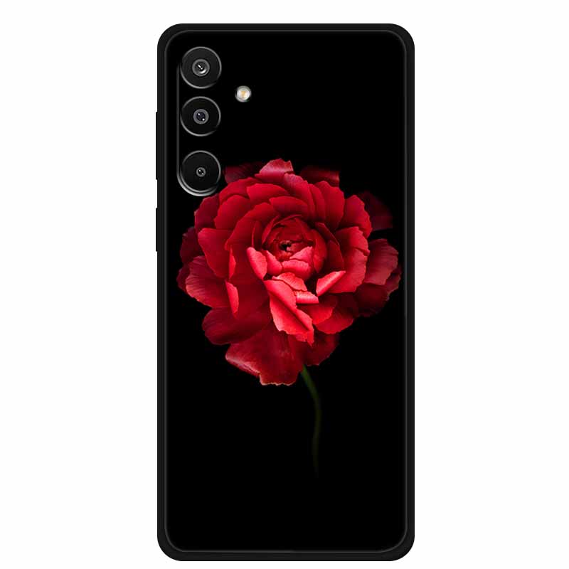 Чехол для Samsung Galaxy A36 5G Цветочный принт Силиконовые чехлы для телефона Обложка для Samsung A26 5G ТПУ Корпуса A 26 36 Черные ТПУ Чехлы