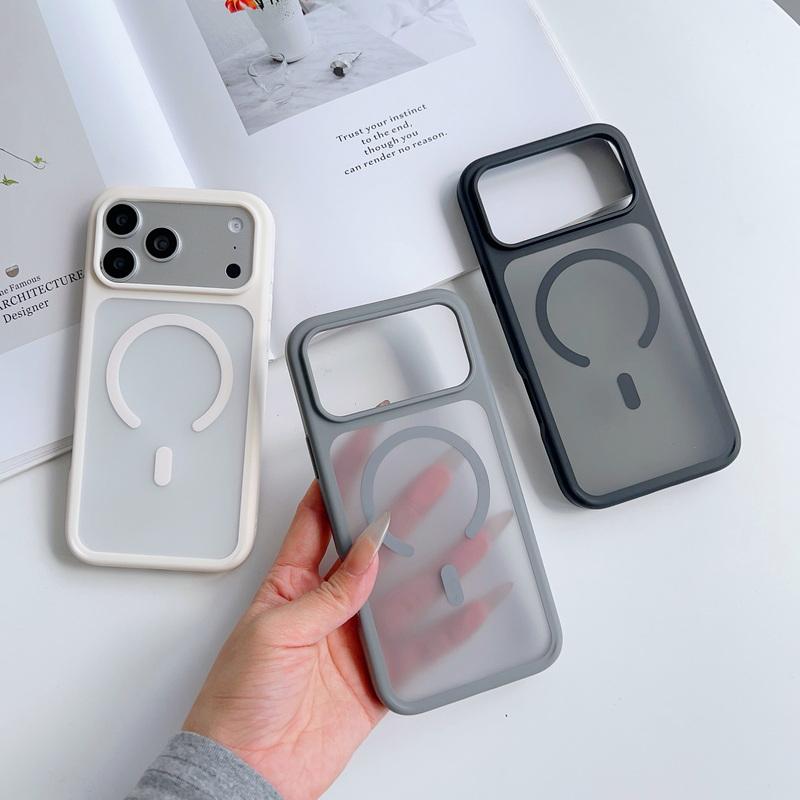 Матовый прозрачный магнитный чехол для iPhone 17 Pro Max 16 15 14 13 Pro Max Для Magsafe Беспроводная зарядка Ударопрочный Масляная текстура Чехол