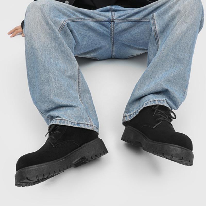 Модная мужская обувь с высоким голенищем Модная уличная комфортная мотоциклетная обувь для мужчин Ретро британский стиль Ботинки с высоким голенищем Инструментальные ботинки Botas Para Hombre