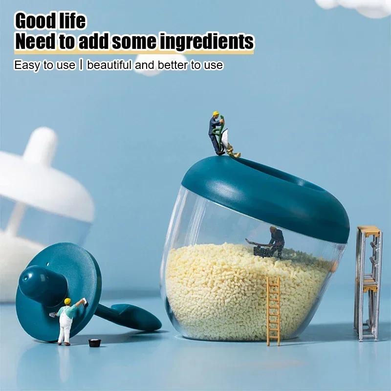 Солонка для кухни, банка для приправ с ложкой, коробка для перца, влагостойкий инструмент для специй, солонка, органайзер для кухонных гаджетов