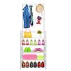 Hallway Coat Rack Organizer Entrance Fabric 5 Shelves Shoe Rack 20 Pairs 8 Hangers 167x60x26cm