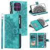 For Motorola Moto G56 5G Wallet Case Mandala Flower Pattern PU Leather Phone Cover with Wrist Strap