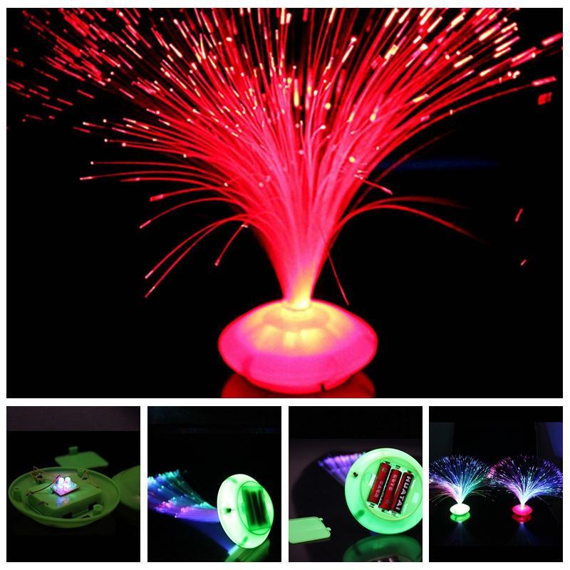 Изменение цвета светодиодный оптоволоконный ночник подставка для лампы домашний декор красочный