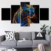 5 шт. холст настенное искусство постер картина животные черная пантера AI art обои домашний декор картина печать для интерьера художественное произведение без рамки