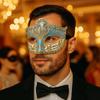Маска-глиттер на пол-лица Пластиковая венецианская маска Простые маски на Хэллоуин Мужские