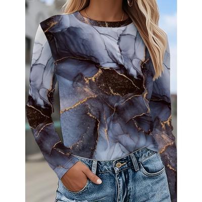 Женская рождественская футболка с длинными рукавами с 3D-принтом, с круглым вырезом и длинными рукавами, осенняя одежда с изображением животных, праздничная подарочная одежда, модная футболка для вечеринки