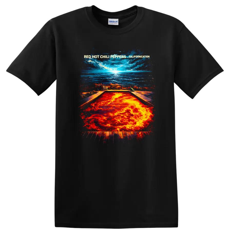 Vintage Classic Rock Album Cover Art T Shirt Psychedelic Pool Scene Tee
