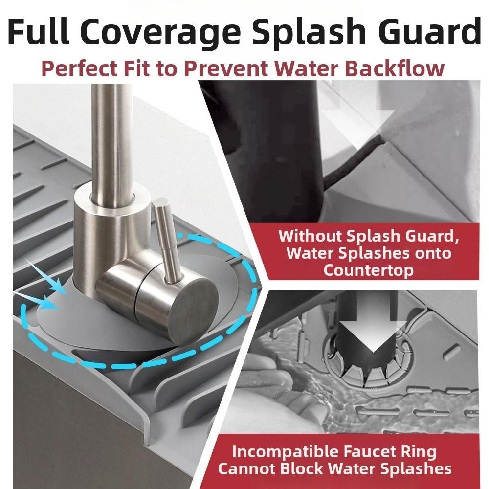 Splash-Proof Kitchen Sink Draining Pad Easy Clean Sink Splash Pad  Bathroom Use
