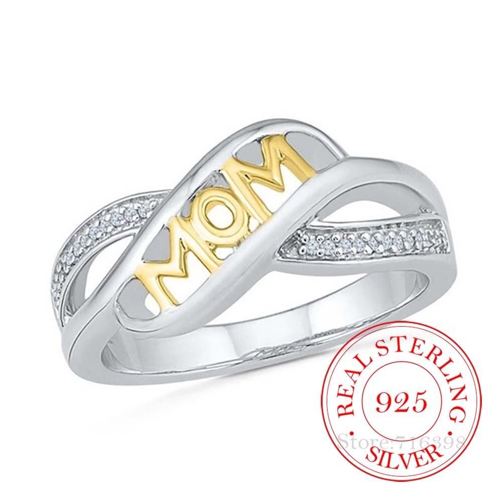 Ювелирные изделия из стерлингового серебра 925 пробы, 100%, винтажные серебряные кольца с кристаллами для мамы, подарок на день матери для женщин
