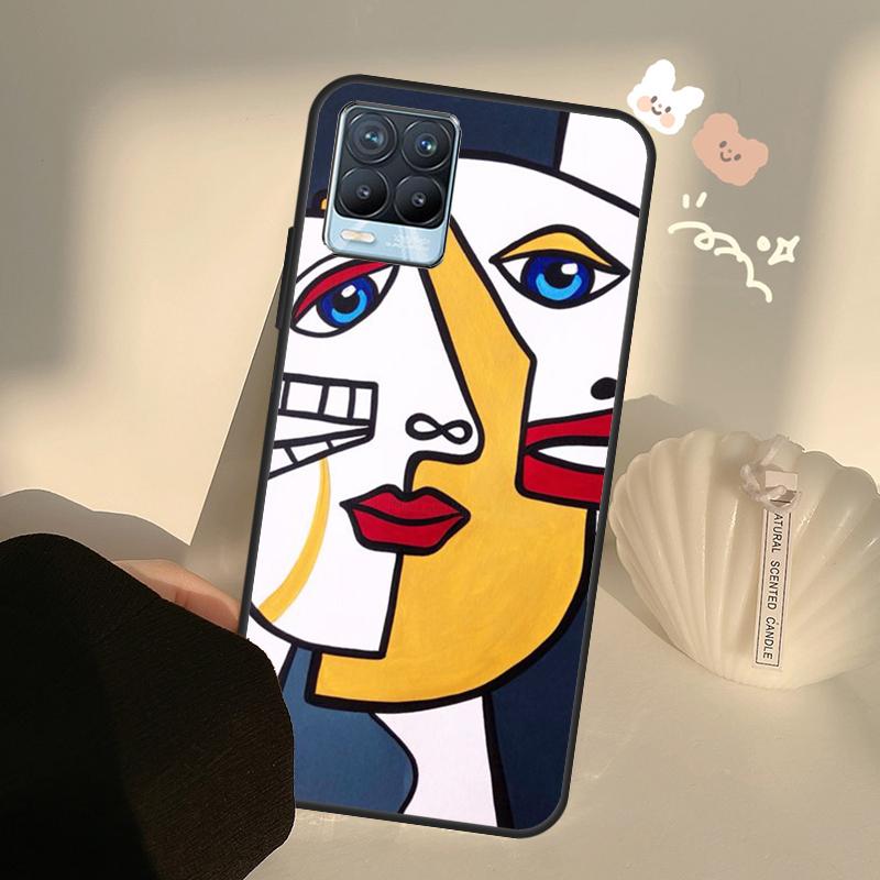 Чехол-кейс с абстрактным портретным рисунком для Realme C71 C63 C61 C55 C51 C53 C25 C65 C67 C75 11 12 13 14 15 Pro Plus GT6 GT7 Pro
