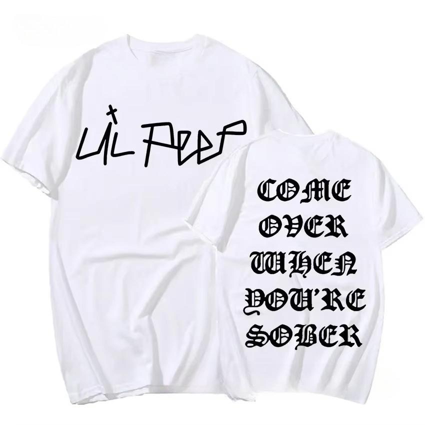 Футболка рэпера Lil Peep Come Over When You're Sober Tour, мужская летняя футболка из полиэстера, повседневная мужская одежда, уличная одежда Harajuku