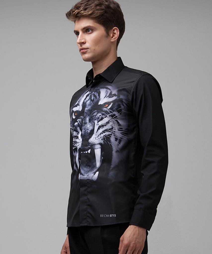 BEOM Black Tiger Print Shirt [Tiger]
