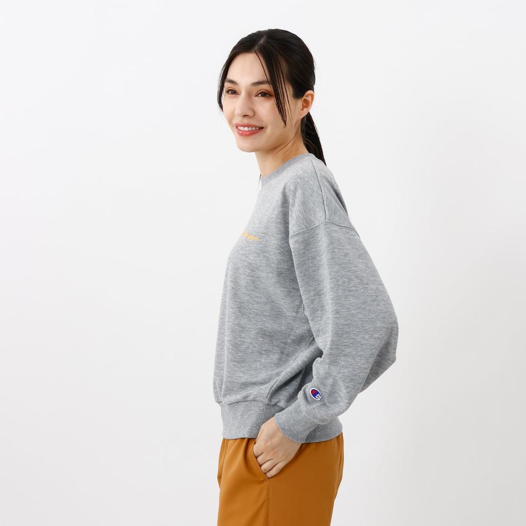 Толстовка с длинным рукавом из хлопкового флиса с надписью и круглым вырезом CWSAS001 Oxford Grey [Champion] 100% женская
