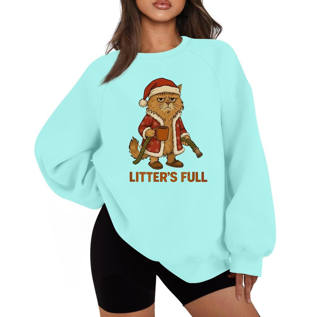 Women's Casual Fashion Solid Color Round Neck Raglan Long Sleeve Sweatshirt Top