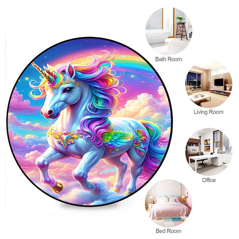 Rainbow Unicorn Fantasy Sky Round Rug Home Soft Decorative Anti Slip Yoga Table And Chair Mat Carpet Outdoor Floor Mat Carpet S4