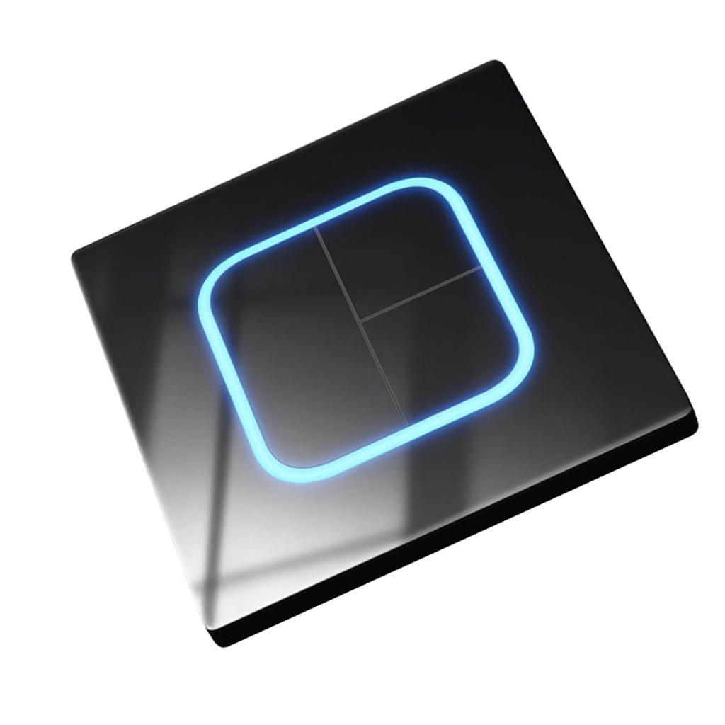 Wall Button Light Switch Tempered Glass Panel LED Switch 1/2/3/4 Gang Wall Glasses Panel Switch with Led Indicator