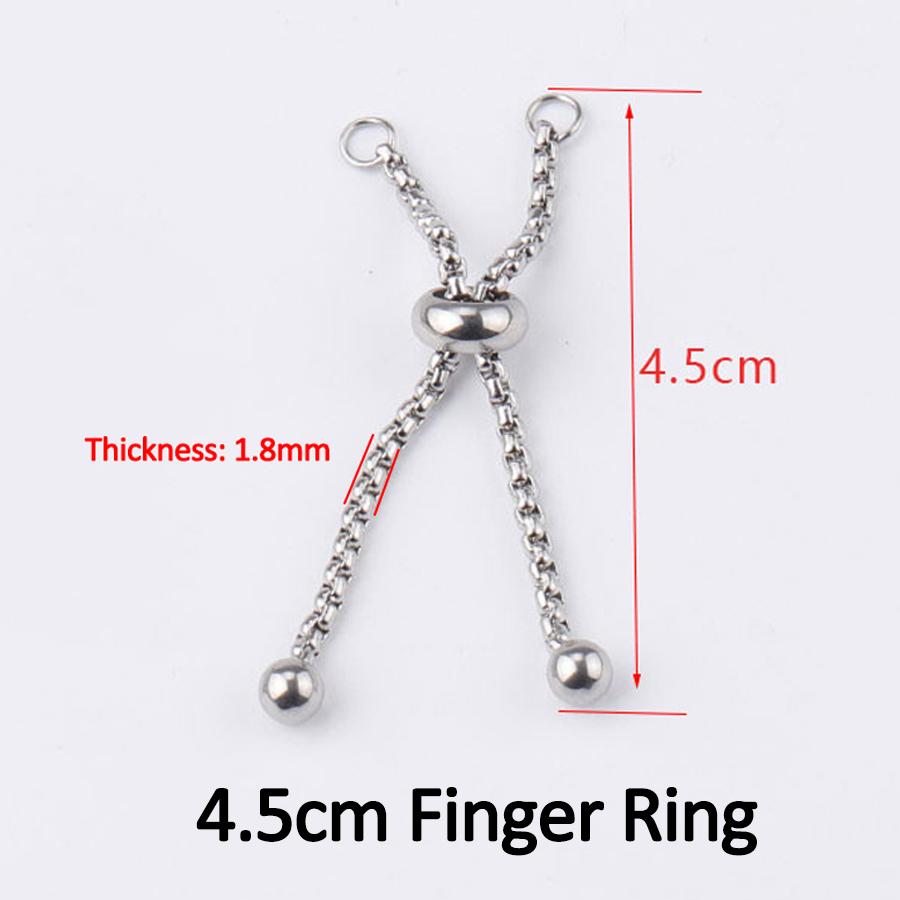 No Fade 3pcs Stainless Steel Gold Color Slider Bracelet Adjustable Chain with End Bead for Jewelry Making DIY Findings Component
