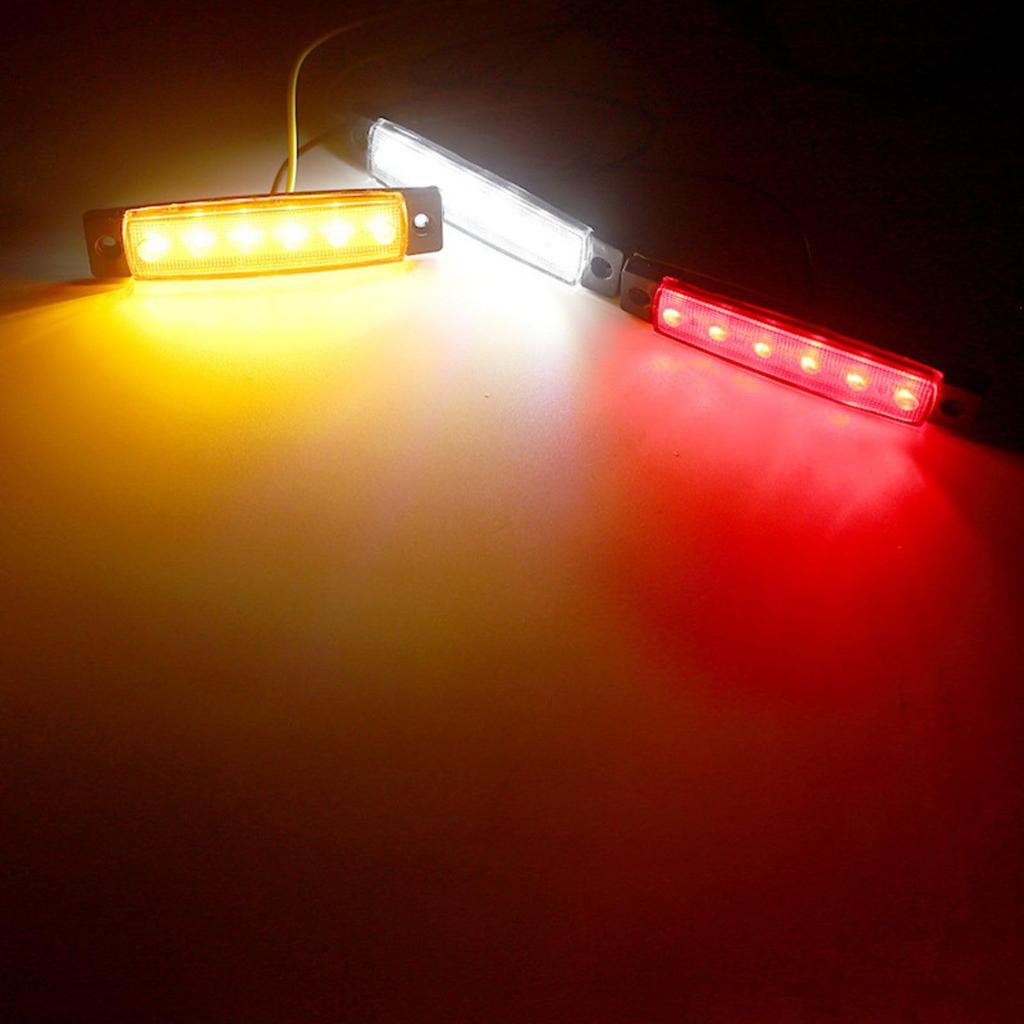 10 Pcs 6 Row Truck Trailer One Side Lighting LED Dump Custom Marker Lamp Decor Trays (Red)