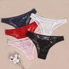 Chic Underpants Flower Embroidery Anti-septic Underwear Lace No Constraint Lady Briefs Women Garment
