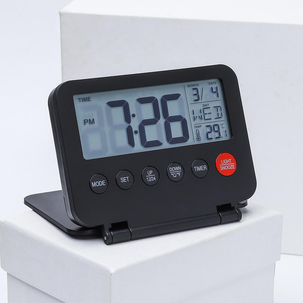 Удобные и многофункциональные электронные часы, дорожный будильник, ультратонкие часы-флип, подсветка, простые часы 035