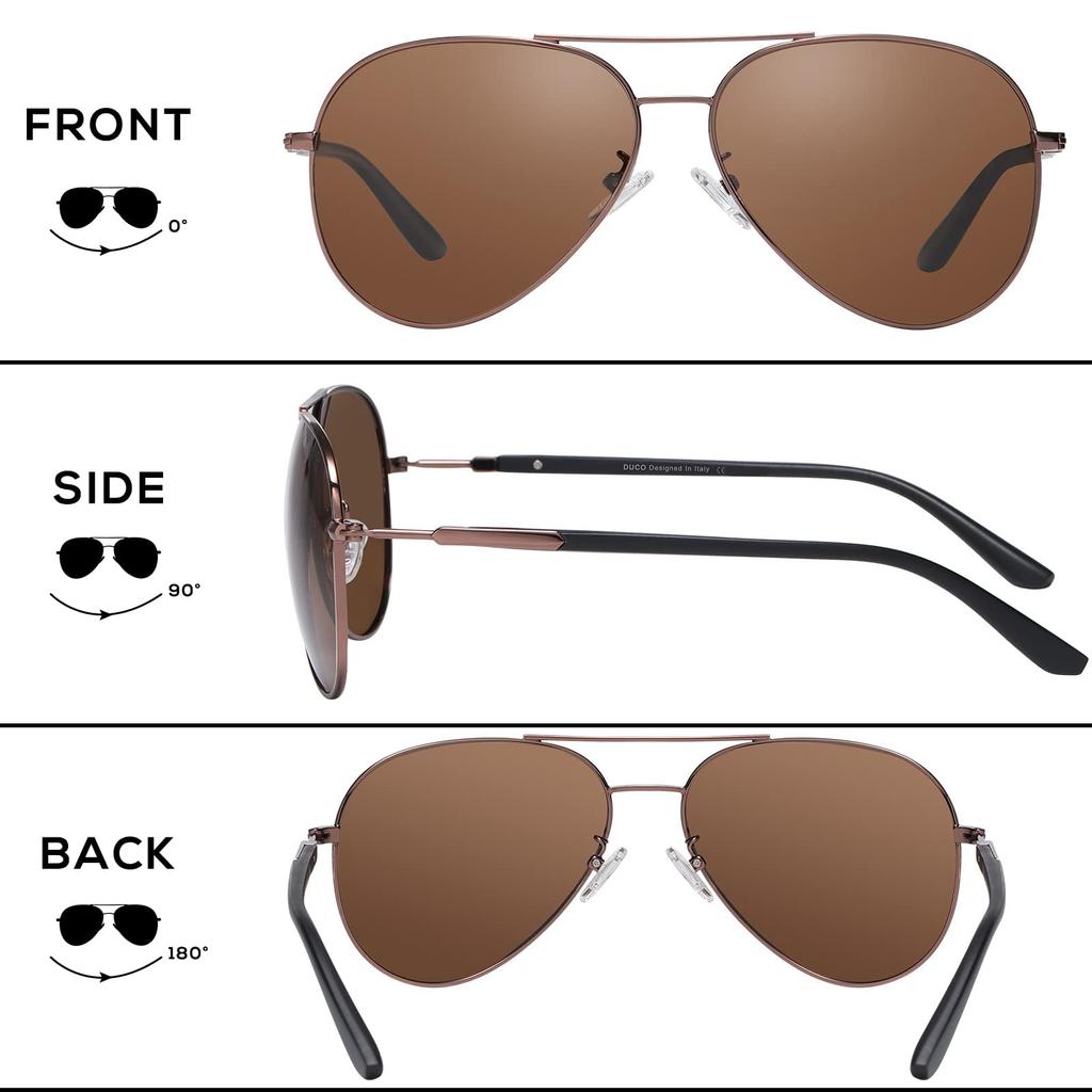 Поляризованные солнцезащитные очки UV400 Солнцезащитные очки-авиаторы Каплевидные солнцезащитные очки для мужчин Черные рыболовные вождения 3027 [DUCO] Мужские