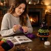Black Cat Moon Tree Yarn Craft Halloween Crochet Pack, DIY Kit with Hooks And Step Cute Monster Set by Guide, Creative Handmade Knitting Supplies for