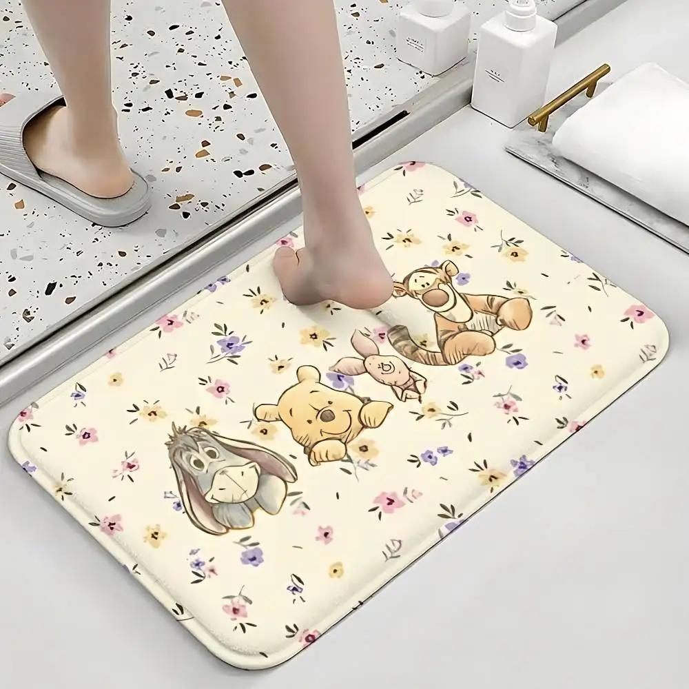 Cute Winnies-the-Poohs Floor Mats Home Laundry Rug Carpet For Living Room Decor Lounge Area Anti-slip Foot Mat Entrance Doormat
