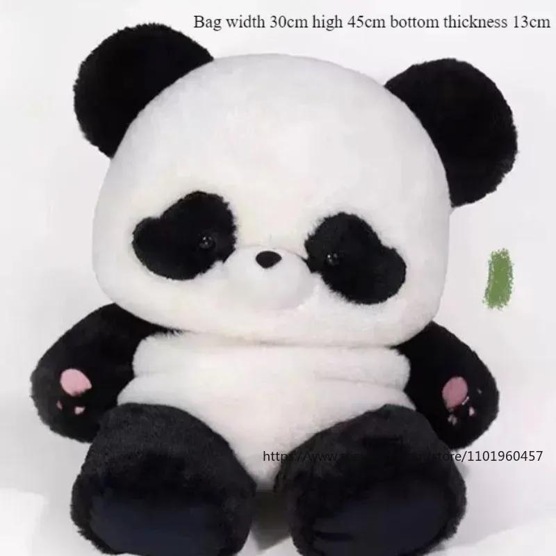 Мультяшный Милый Рюкзак в Форме Панды Нейлоновый Плюшевый Материал 2 Размера В Наличии Съемный Плечевой Ремень Сумка Модная Женская Сумка для Макияжа
