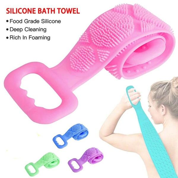 Silicone Rubbing Artifact Back Bath 60CM Long Bath Towel Rubbing Back Strong Double-sided Mud Rubbing Ash Rubbing Bath Towel