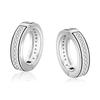 Zirconia Earrings Eternity Fake Earrings Silver 925 Width 15mm Ear Cuff CZ Diamond Hoop Earrings Earrings for Both Ears Stylish Hypoallergenic Sparkly