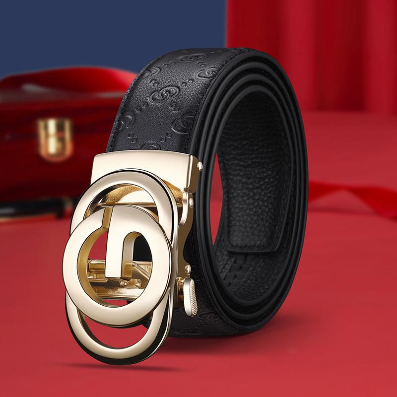 Fashion Business Men's Belt Genuine Luxury Brand Metal Buckle Belt High-Quality PU Leather Soft Belt With Cargo Pants Jeans