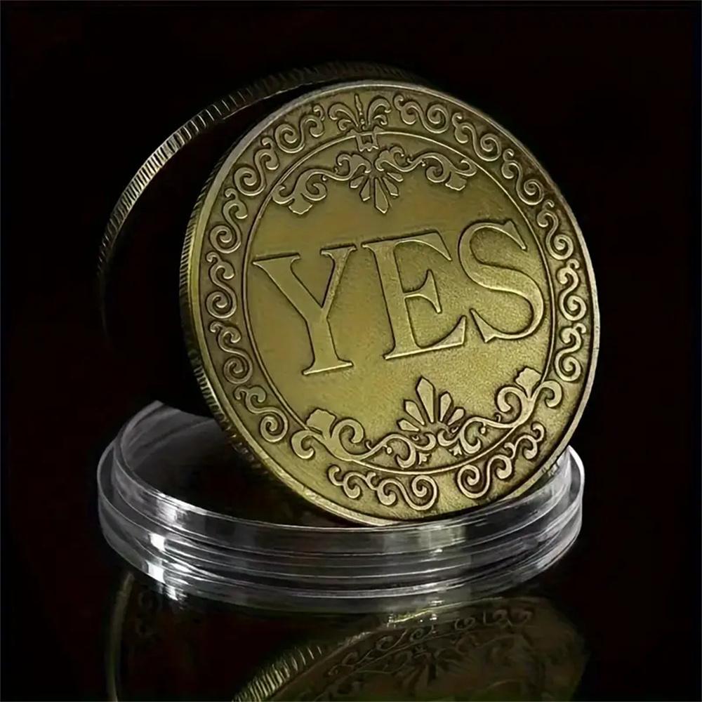 Монета для принятия решений «да или нет», винтажный стиль, двухсторонняя счастливая монета, коллекционная ретро-копия для домашнего декора, уникальный металлический подарок