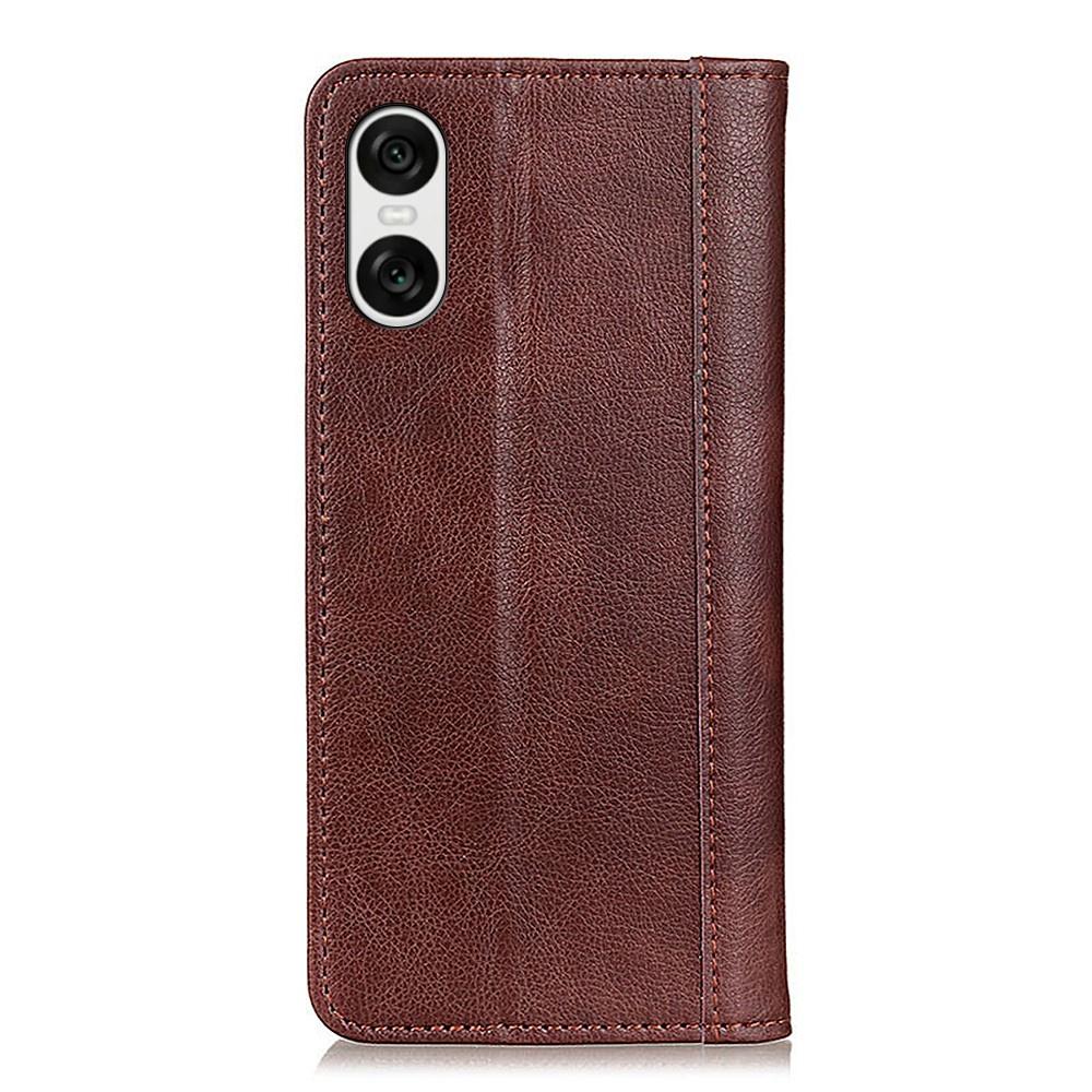 Flip Case for Sony Xperia 10 VI, Split Leather, Brown