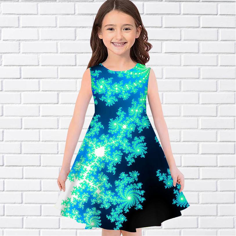 Вечернее платье принцессы без рукавов для девочек с 3D снежинками для девочек старше четырех лет