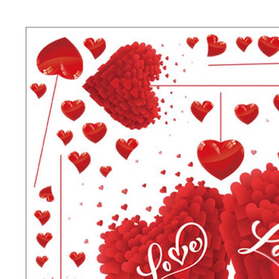 Наклейки на окна ко Дню святого Валентина, многоразовые красные сердечки любви, статические наклейки на окна для Дня святого Валентина, свадебной вечеринки, дня рождения