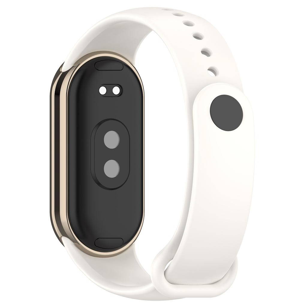 Для Xiaomi Smart Band 9 NFC/Band 9/Band 8 NFC/Band 8 Силиконовый ремешок для часов с металлическим коннектором