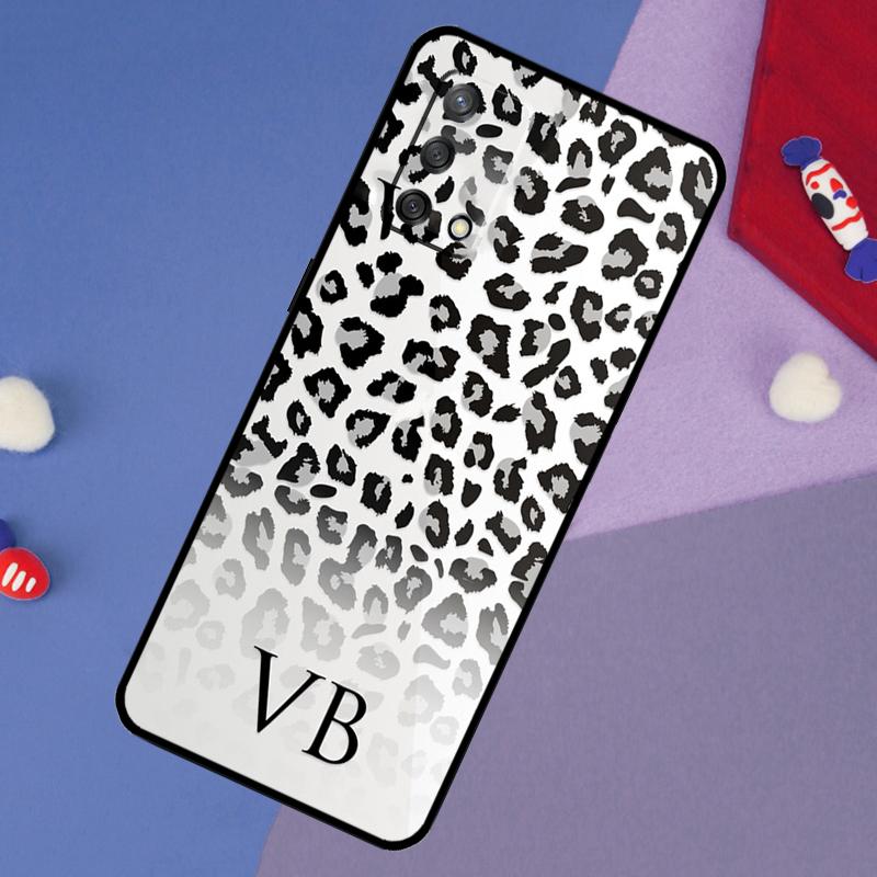 Персонализированный чехол с инициалами, кожаный леопардовый для OPPO A57S A54S A96 A76 A16 A5 A9 A53 A15 A17 A18 A58 A78 A98 A52 A72 A54 A74 A94