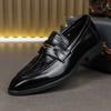 Fashion All-match Man Leather Loafers Lightweight Flats Business Work Shoes Male Comfortable Driving Shoe Stylish Pointed Toe Footwear