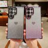 Прекрасный чехол из ТПУ с сердечком для Samsung Galaxy S24 Ultra S23 FE A55 A35 A25 A15 A54 A34, блестящий чехол для телефона для iPhone 15 Pro Max 14 Plus 13 12
