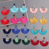 Bohemia Charm Colorful Teardrop Tassel Earrings Crystal Glitter Sequins  Dangle Fringe Drop