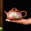 Чисто ручная роспись пион цветок и птица камень ледипот фиолетовый песок чайник бытовой кунг-фу чайный набор Чайный набор из красной глины